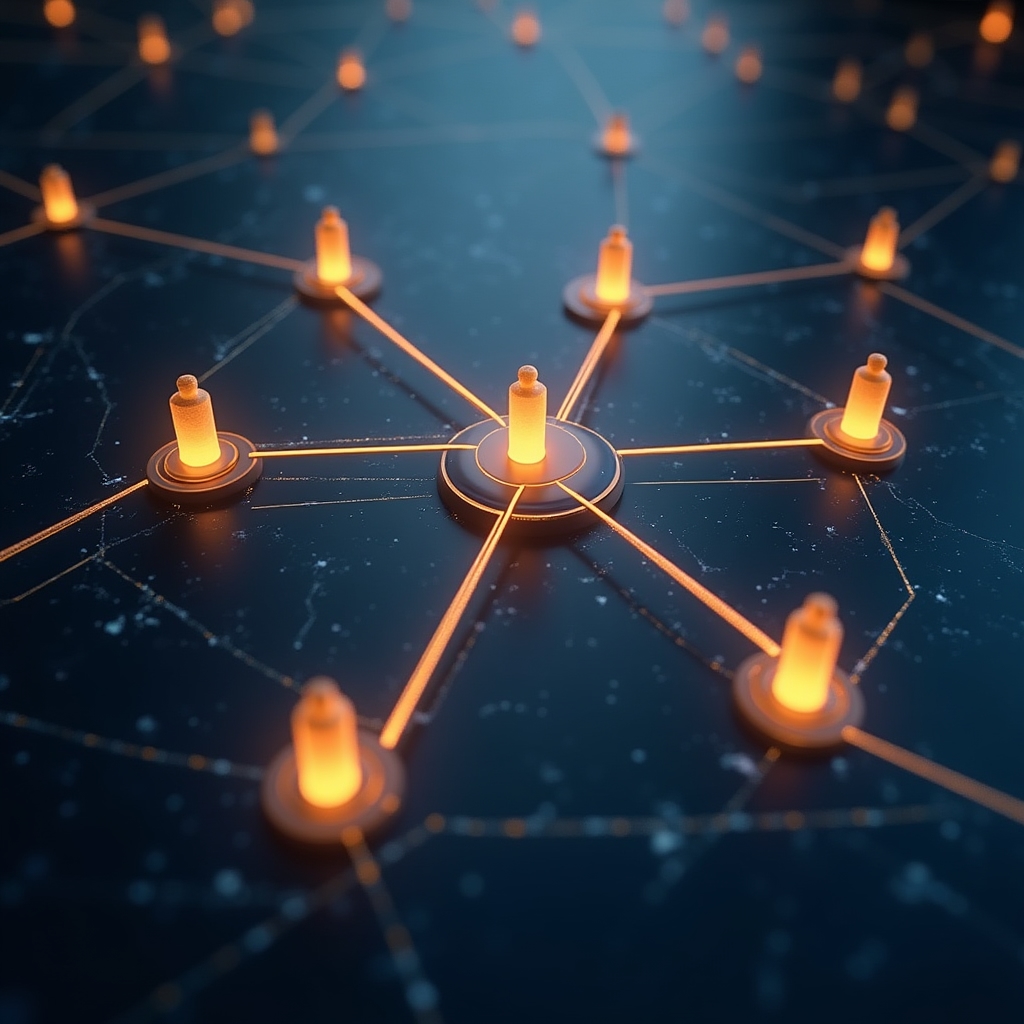 Visual overview of a franchise network structure showing multiple connected locations and operational flows